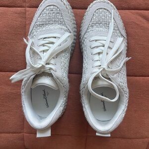 Women's White Tweed Sneakers